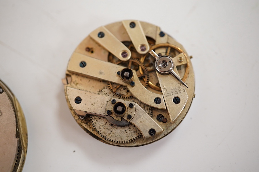 A gentleman's 1970's stainless steel and gold plated Omega automation wrist watch, case diameter 35mm, on an associated flexible strap, together with a Victorian silver open faced fob watch, a white metal half hunter poc